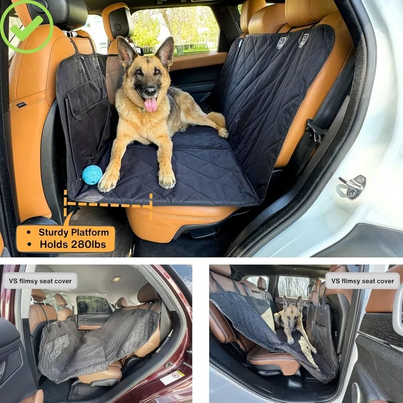 Hund Auto Sitz Abdeckung Wasserdicht Haustier Auto Sitz Zurück Reihe – Bild 3