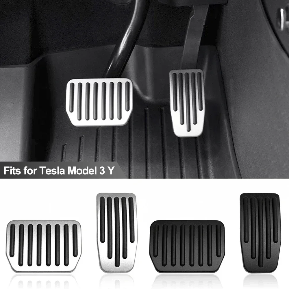 Tesla Modell Y 3 Highland Upgrade Fußpedal Pads Abdeckung Rutschfeste Gaspedal Bremssteun Leistung Aluminium