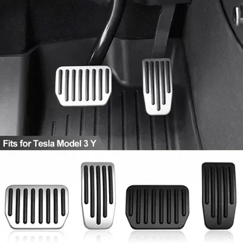 Tesla Modell Y 3 Highland Upgrade Fußpedal Pads Abdeckung Rutschfeste Gaspedal Bremssteun Leistung Aluminium