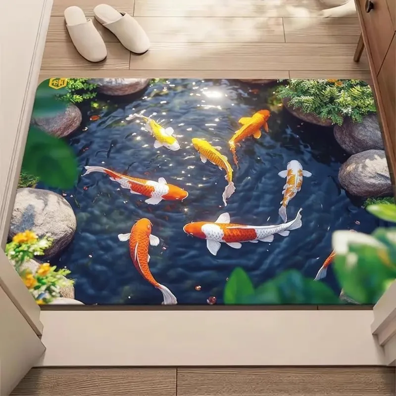 3D Optische Täuschung Katze Runde Loch Tür Matte Täglichen Hause – Bild 2