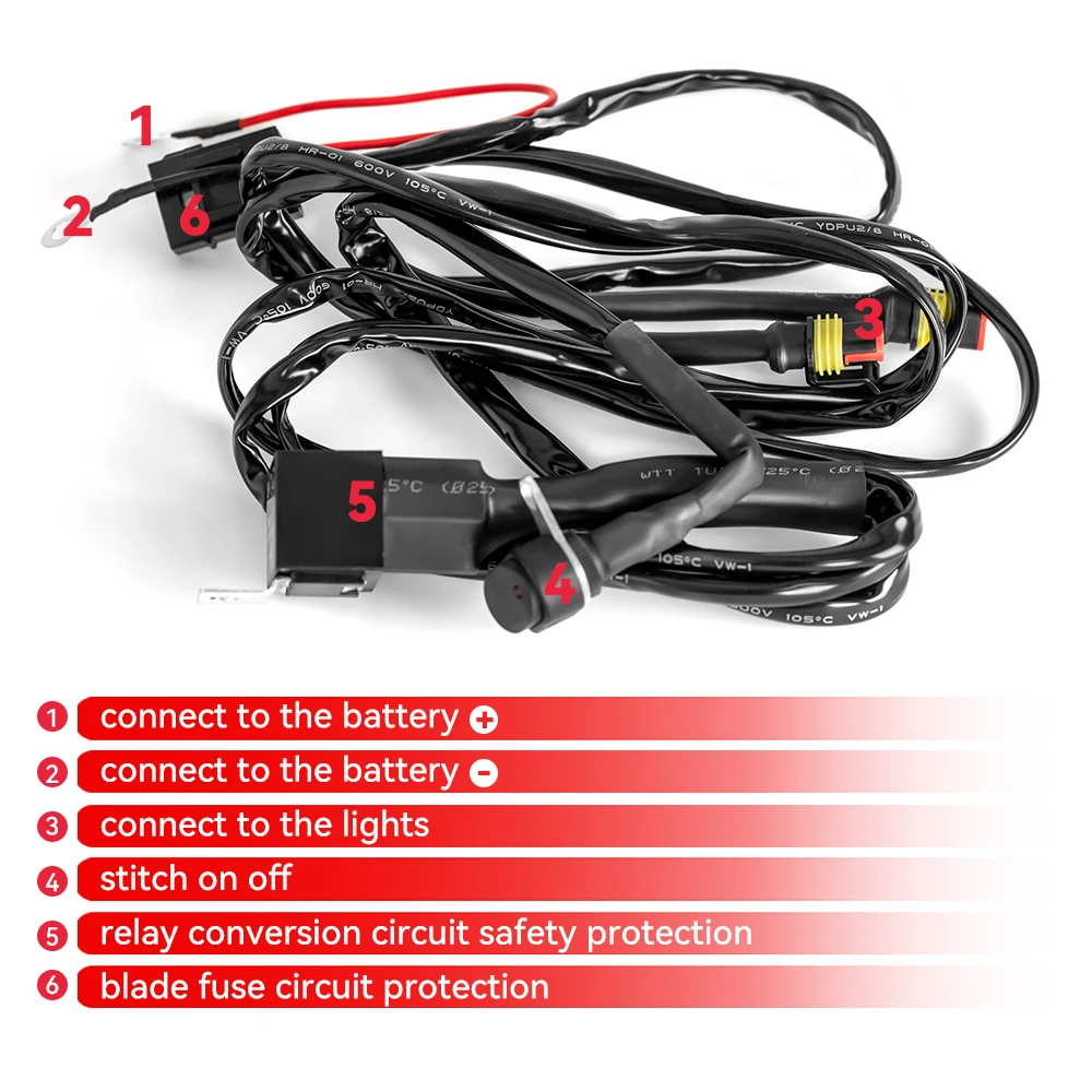 Motorrad Nebel Licht Kabelbaum LED Lampe Scheinwerfer Refit Relais – Bild 2