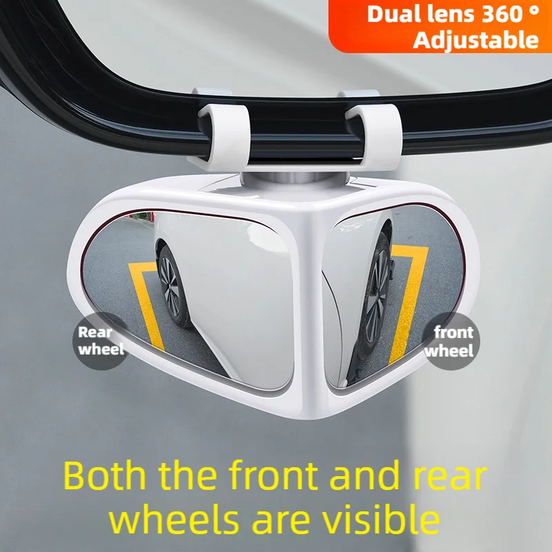 Auto-Front- und Heck-Totwinkel-Hilfsspiegel, 360°-Weitwinkelspiegel aus hochauflösendem Glas, kleiner runder