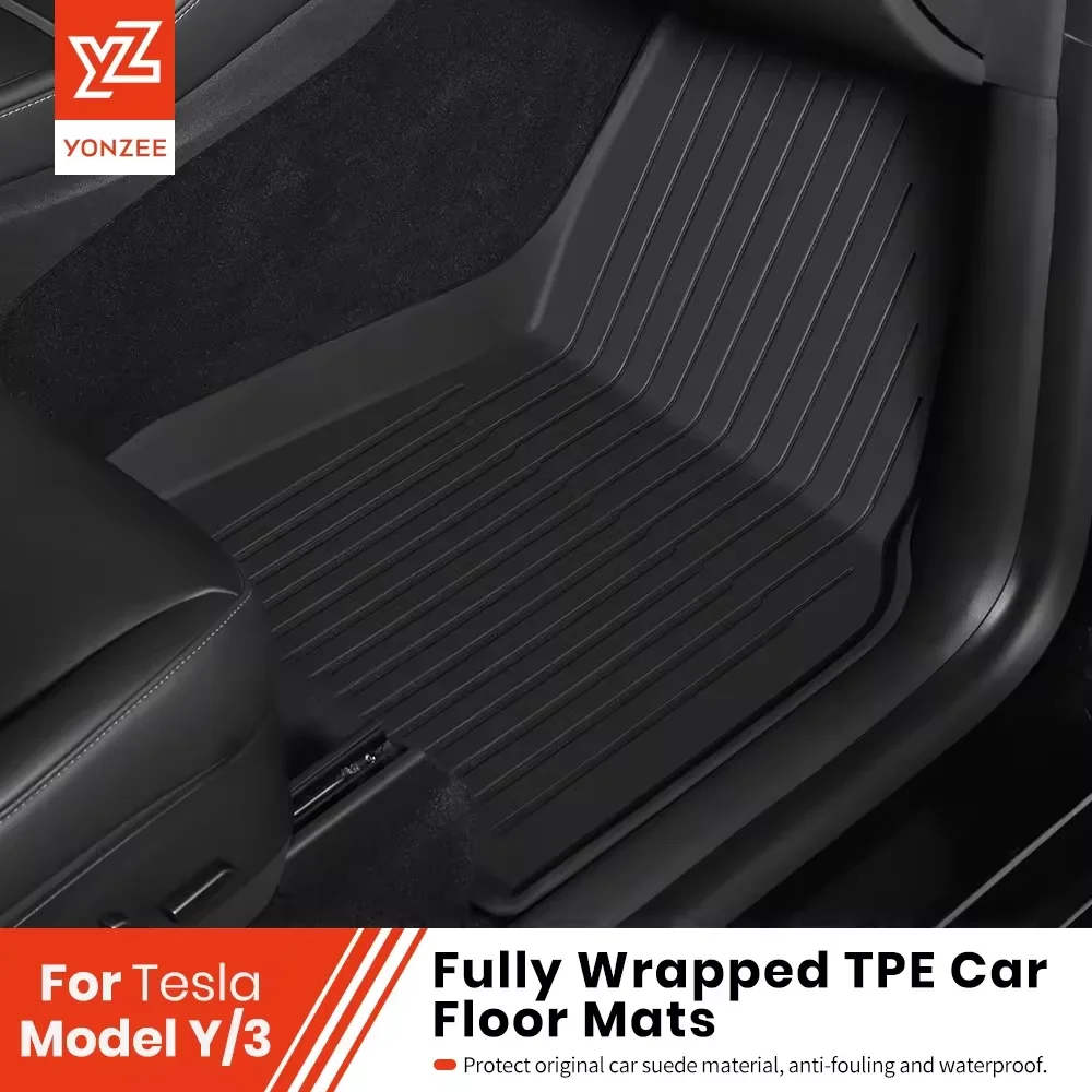 YZ Für Tesla Bodenmatten Modell Y 2021-2026 Modell 3 Highland Kofferraummatte Gepäckmatte TPE Wasserdicht