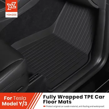 YZ Für Tesla Bodenmatten Modell Y 2021-2026 Modell 3 Highland Kofferraummatte Gepäckmatte TPE Wasserdicht