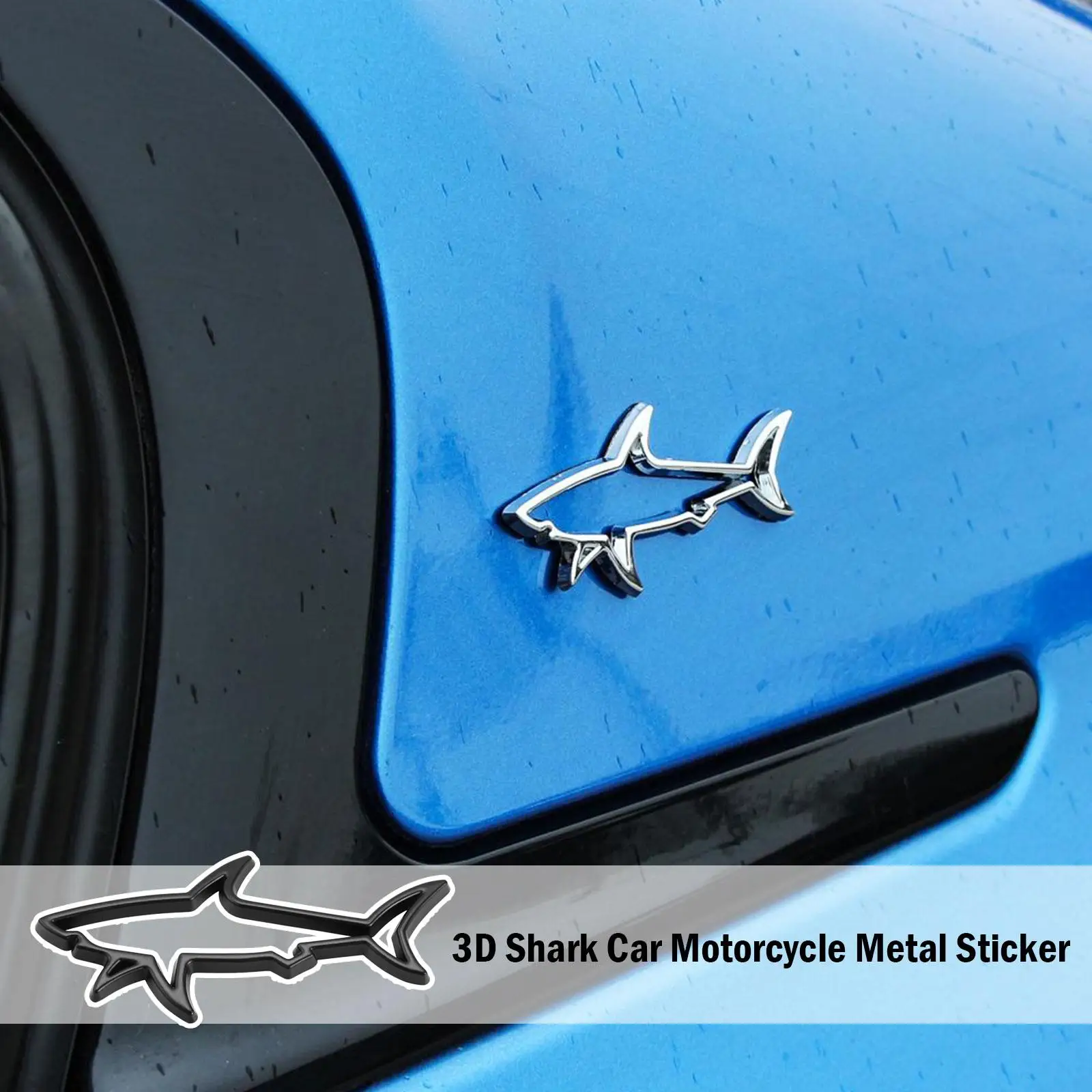 3D Metall Auto Styling Aufkleber hohlen Fisch Hai Emblem Abzeichen – Bild 5