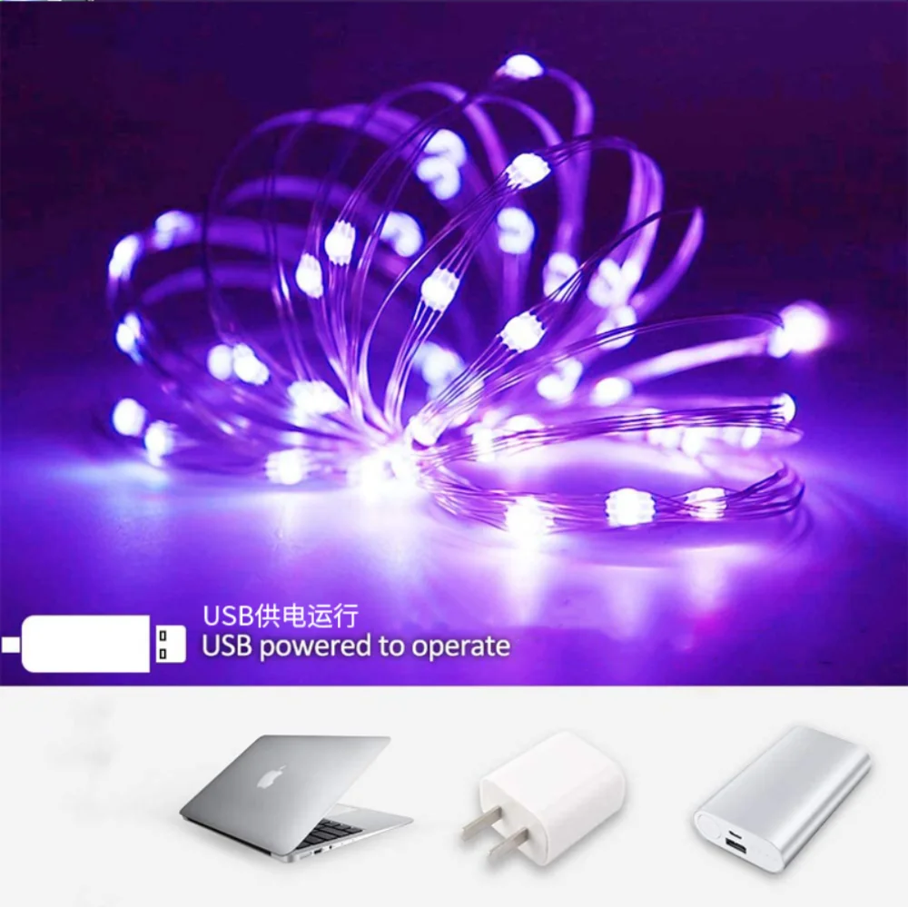 5/10/20M USB LED Lichterketten Kupfer Silber Draht Girlande Licht – Bild 4