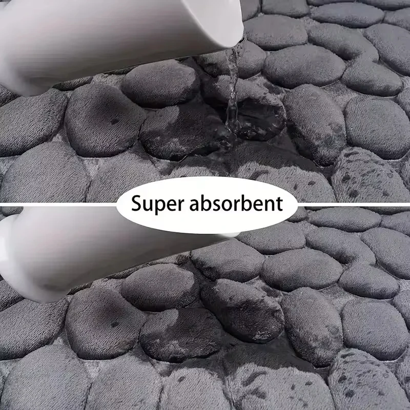 Memory Foam Geprägte Samt Teppich Badezimmer Wohnzimmer Nicht-Slip – Bild 3