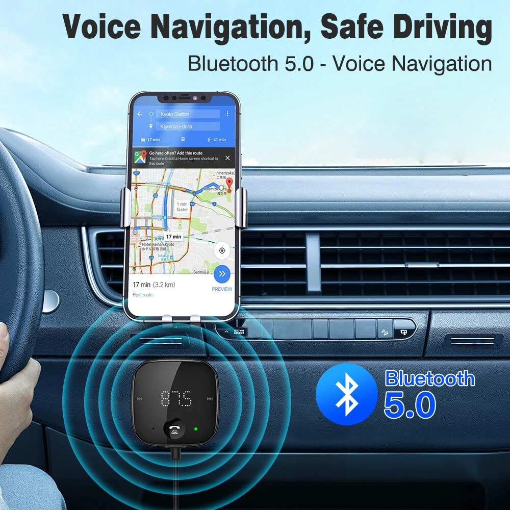 FM-Transmitter Auto Bluetooth-Empfänger 5.0 AUX Audio Wireless Adapter – Bild 4