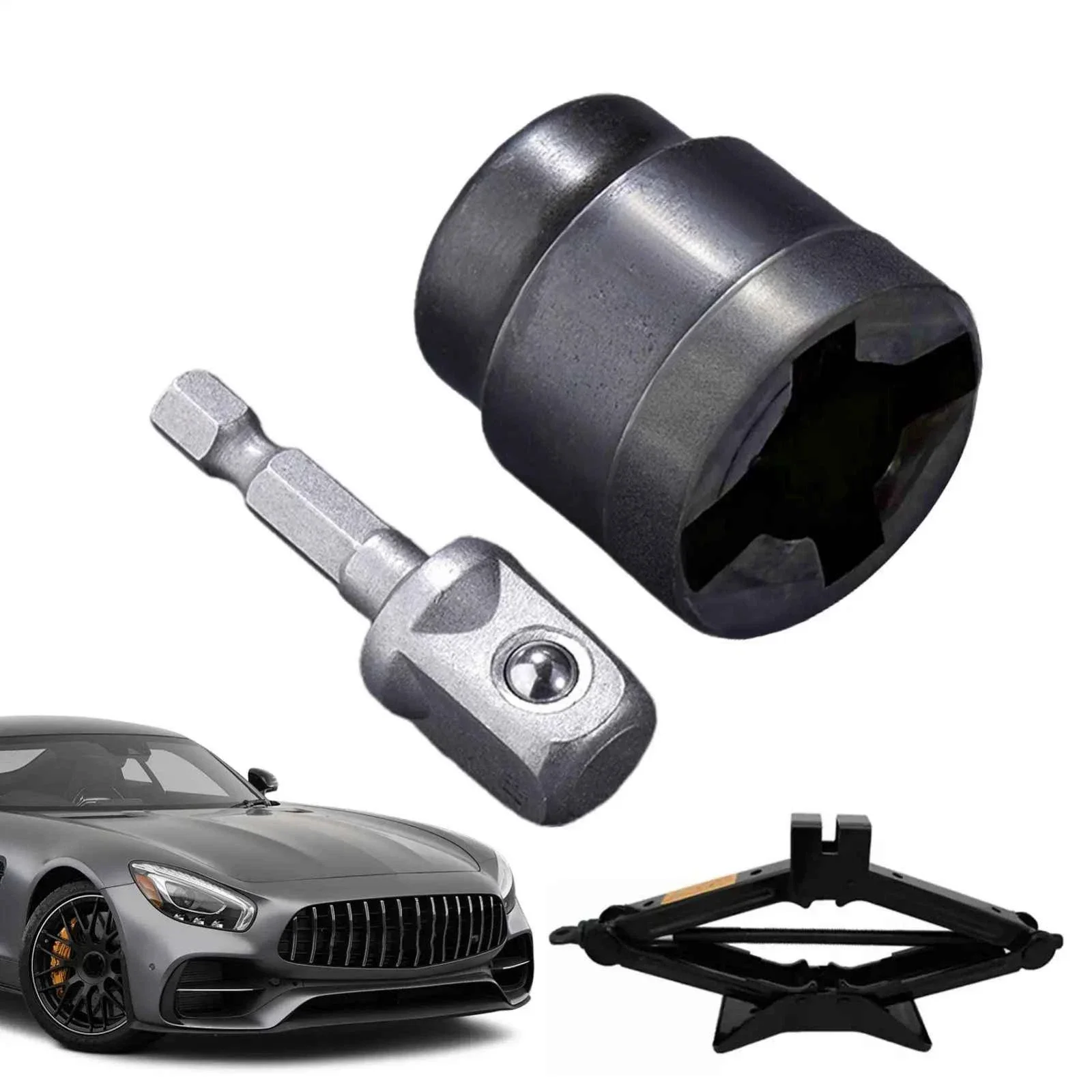 Universeller Scherenwagenheber-Adapter RV Stabilisator-Heber-Bohreradapter Stahl-Schlagschrauber-Werkzeug