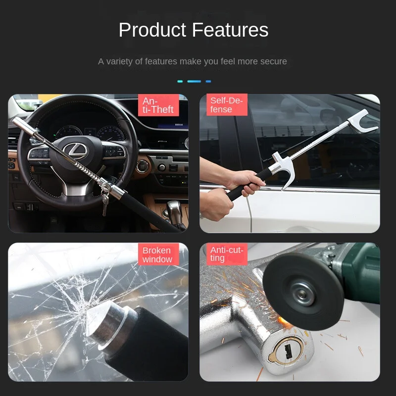 Auto Lenkrads chloss Diebstahls icherung Auto Gerät Universal Fit – Bild 5