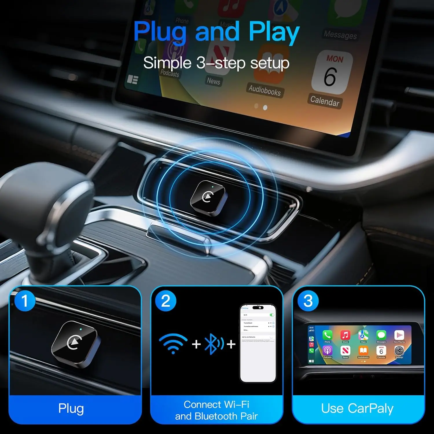 (2026 Verbessert) Kabelloser CarPlay-Adapter für Apple iPhone – Bild 6