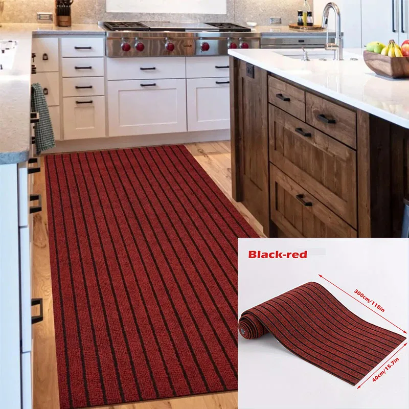 40 cm x 3 m DIY Einfarbig Gestreiften Küche Tür Matte Boden Matte Raum Dekoration Selbst-klebe Nicht-slip