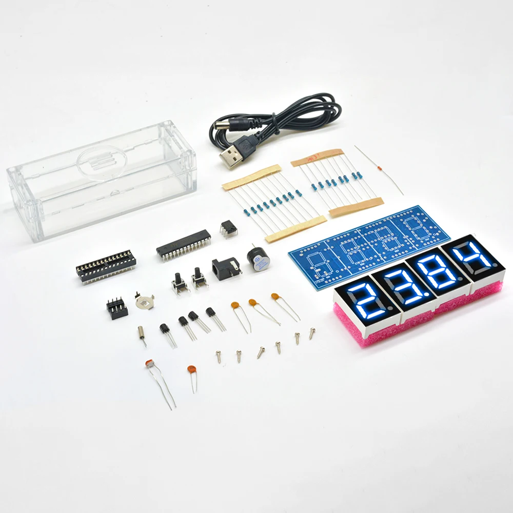 Elektronische Uhr DIY Kit LED Mikro controller Kit Digitaluhr Zeit – Bild 2