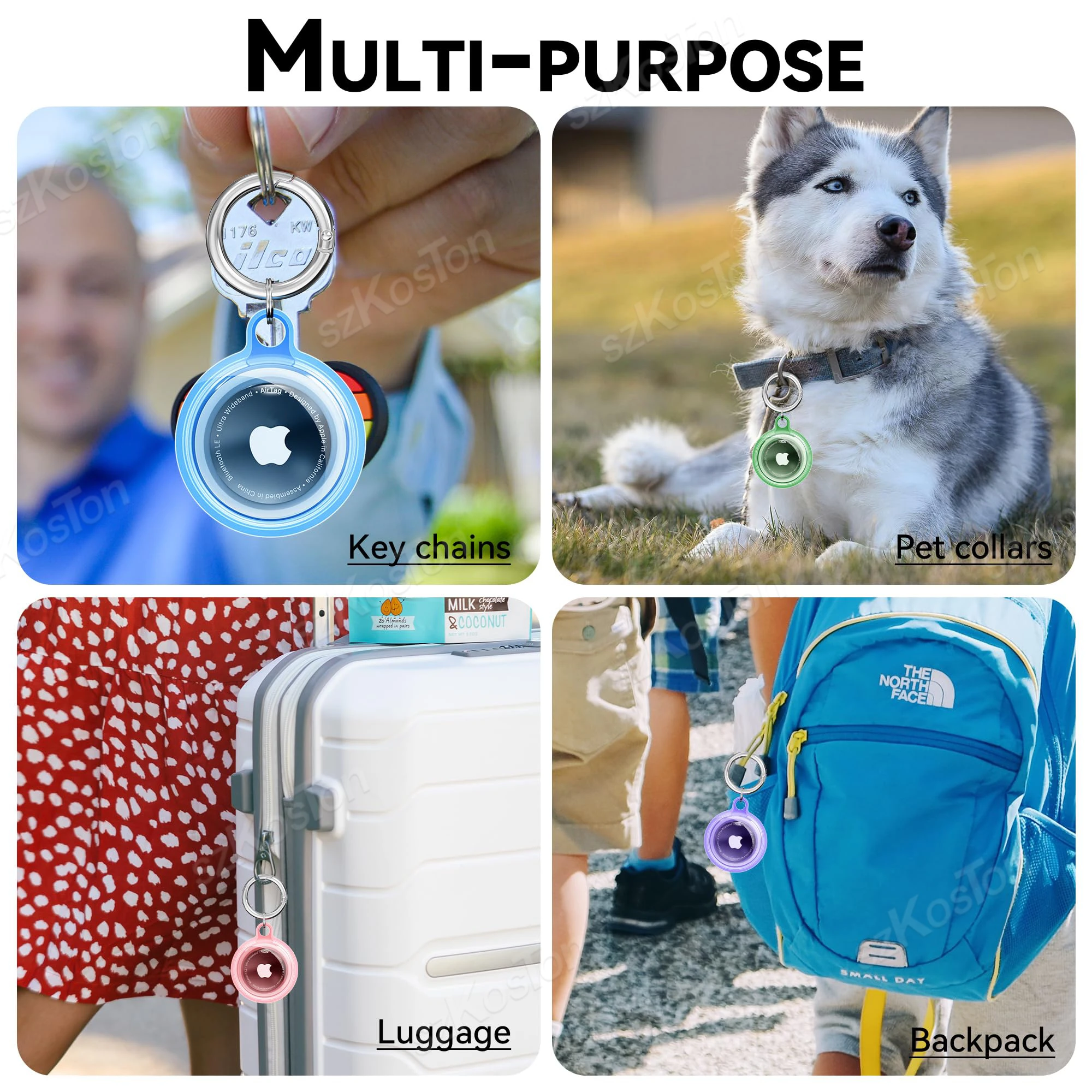 4er-Pack für Airtag-Halter, wasserdichte Silikon-Schutzhülle – Bild 6