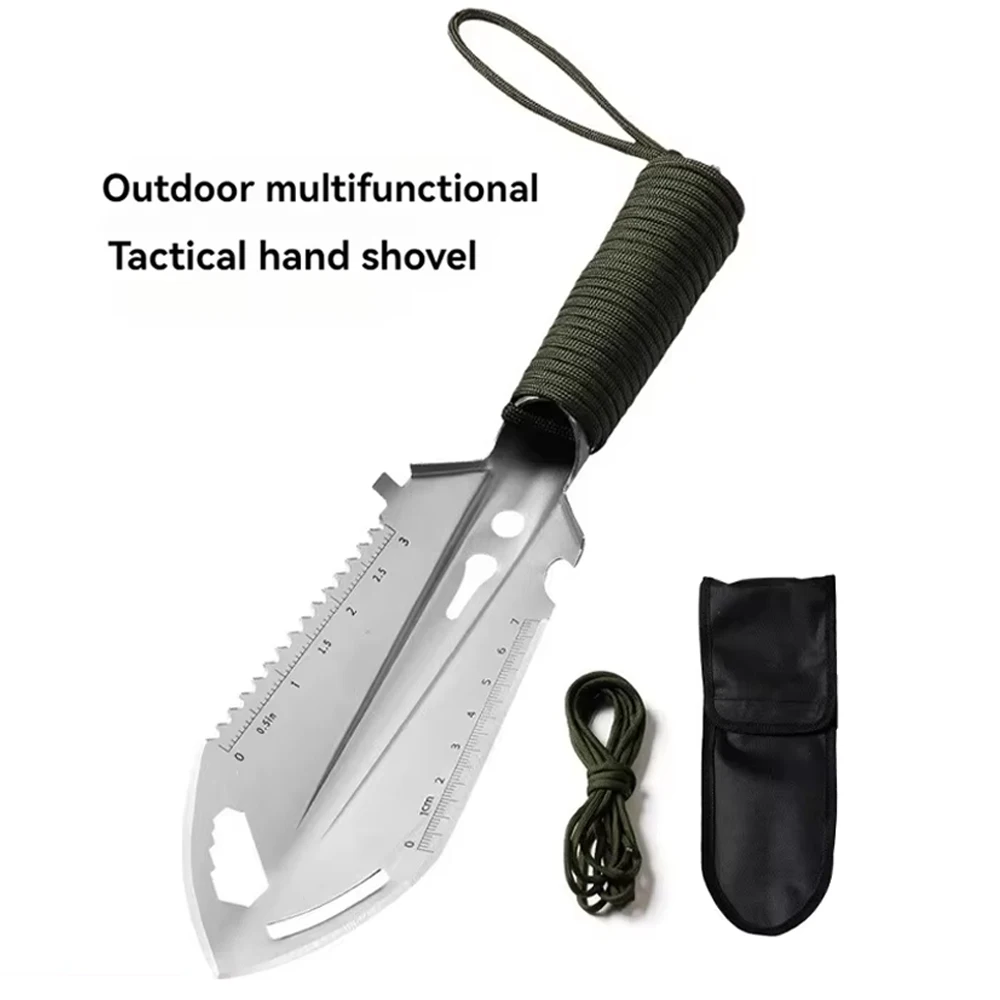 Camping Tragbare Ingenieursschaufel, Feldüberlebenswerkzeuge, Outdoor Edelstahl Multifunktionale Kleine