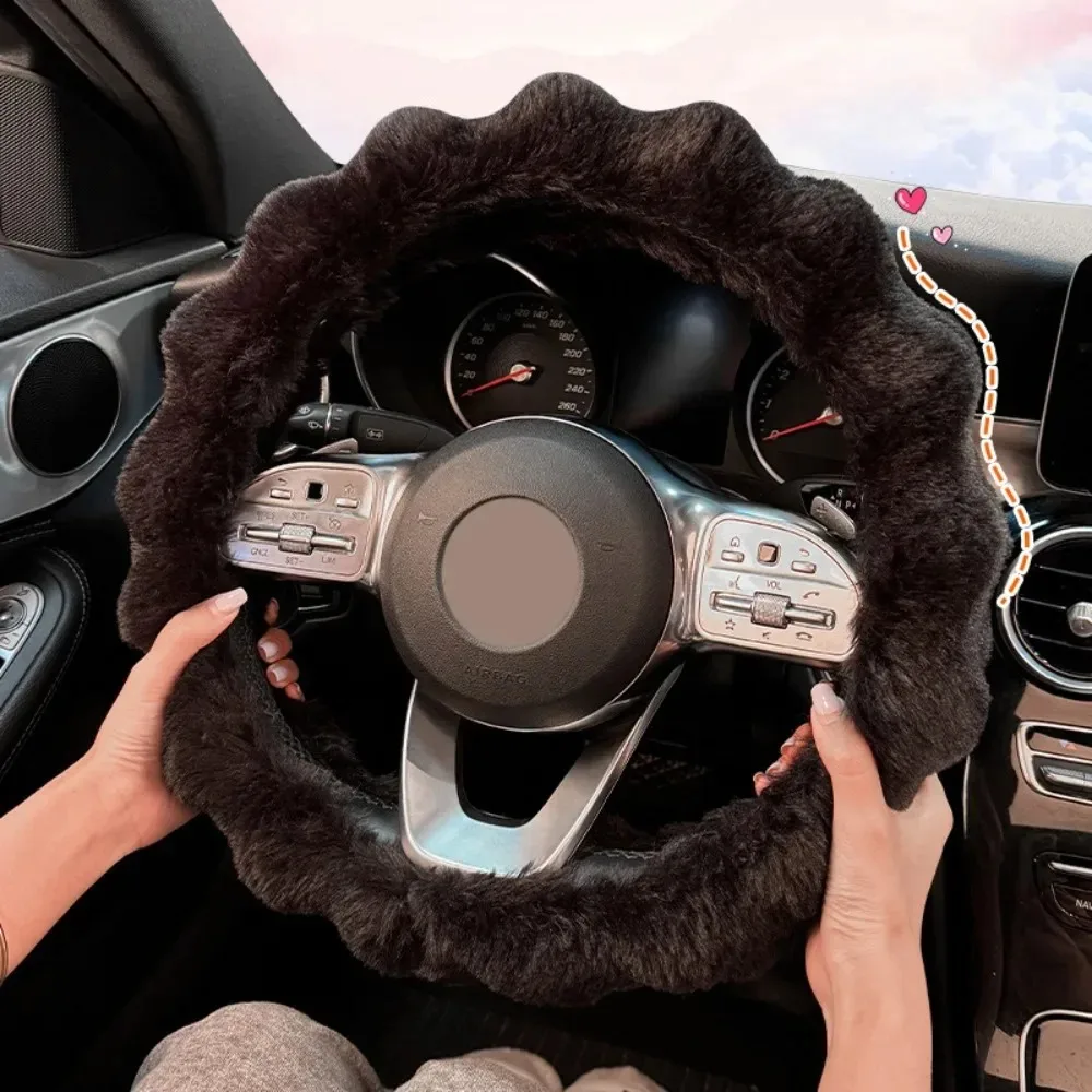 Winterwarmer, weicher, flauschiger Plüsch-Lenkradbezug für Autos – Bild 2