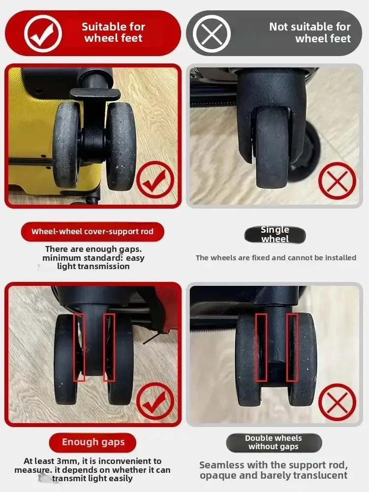 Verdicken Textur Silikon Räder Schutz Reise Gepäck Caster (8 Stück) – Bild 6