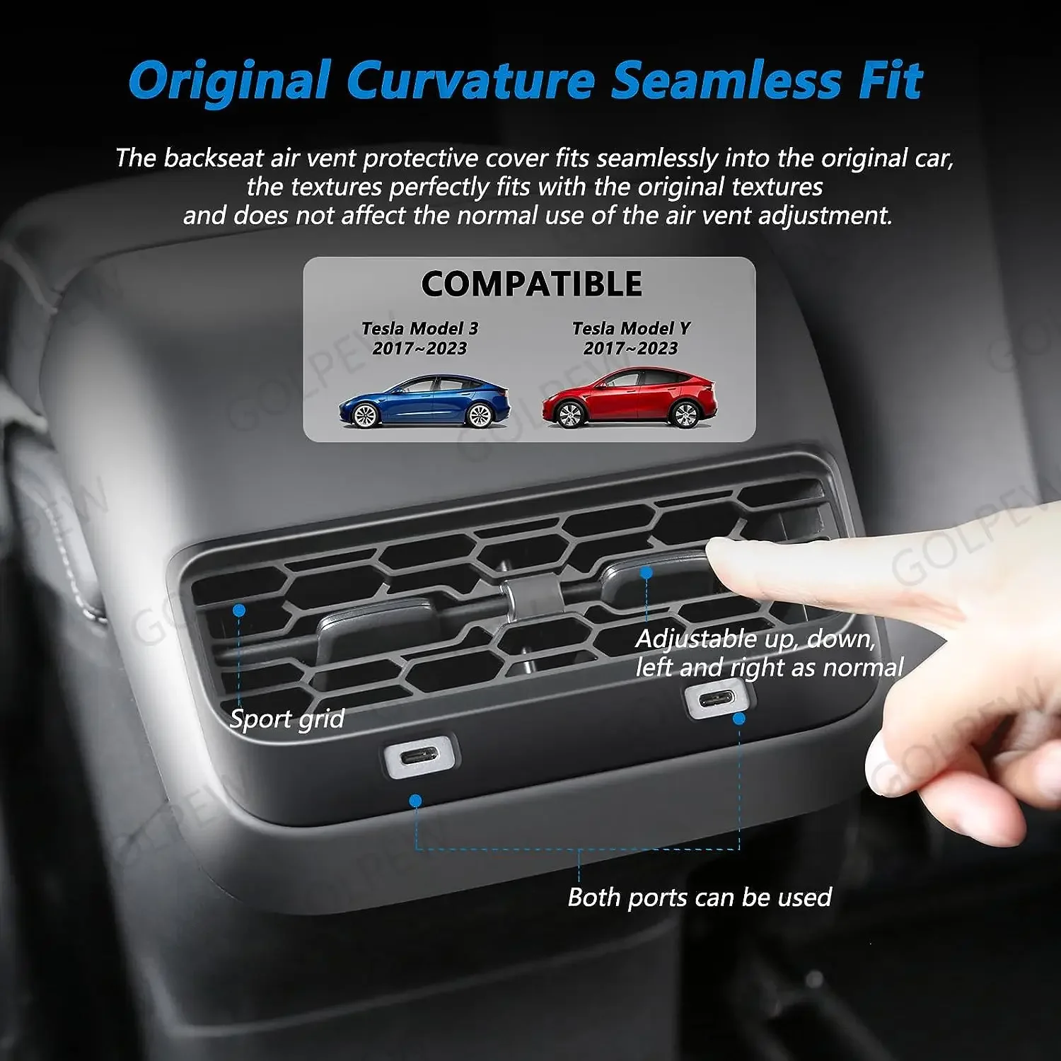 Auto Hinten Air Vent Abdeckung Für Tesla Modell Y Zubehör Center – Bild 4