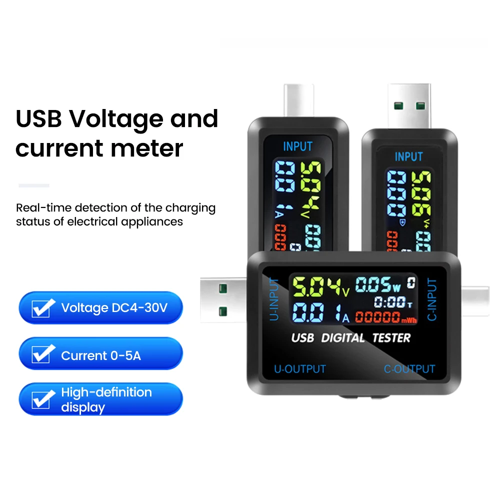 Schnellladetester, 10-in-1, USB, 4,5-36 V, 0-8 A, Voltmeter, Strom – Bild 2