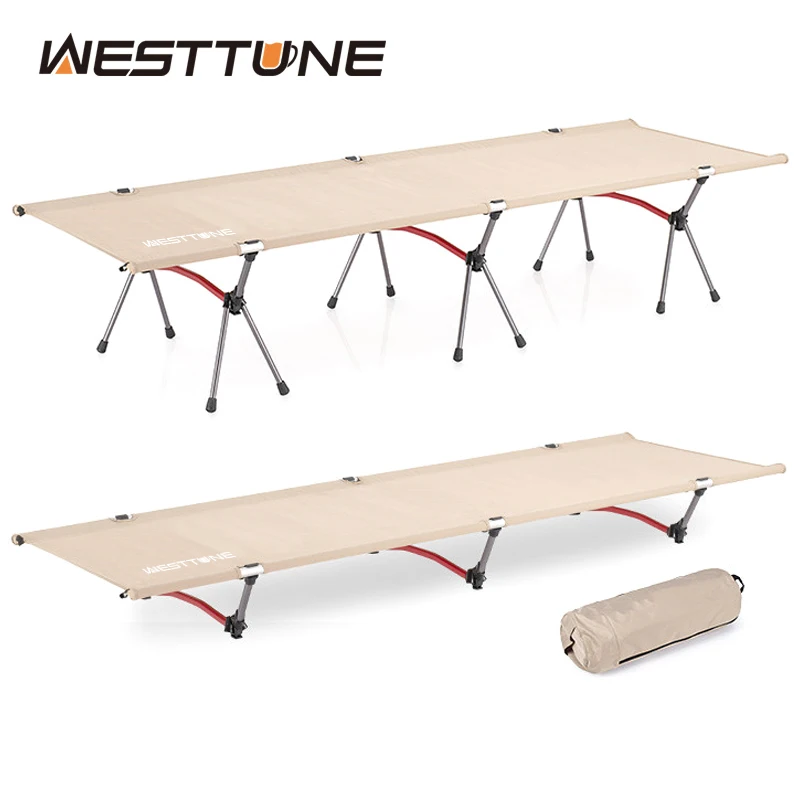 WESTTUNE Campingbett, tragbares Klappbett, ultraleichtes Schlafbett aus Aluminiumlegierung