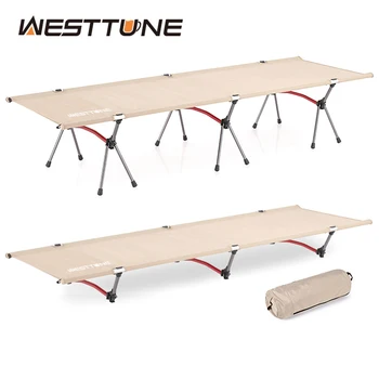 WESTTUNE Campingbett, tragbares Klappbett, ultraleichtes Schlafbett aus Aluminiumlegierung