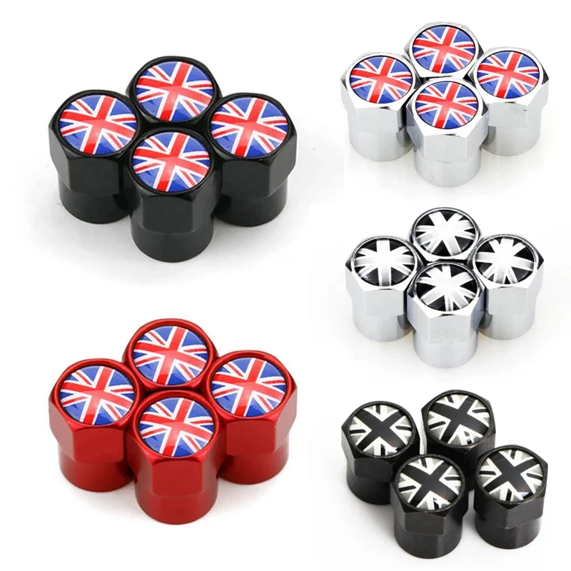 UK Flagge Auto Rad Reifen Stem Air Ventil Kappen Abdeckungen Für MINI COOPER S JCW F55 F56 R55 R56 (4 Stück)
