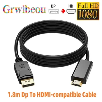 Dp Zu HDMI-kompatibel Kabel 1,8 m 1080 HD Adapter Kabel Computer Monitor Kabel Konvertiert Große Dp zu HDMI