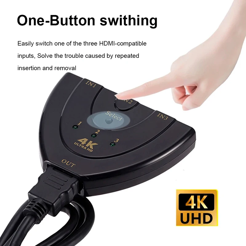 HDMI-kompatibel Schalter KVM Splitter 4K 2K 3D 3 eingang 1 Ausgang – Bild 4