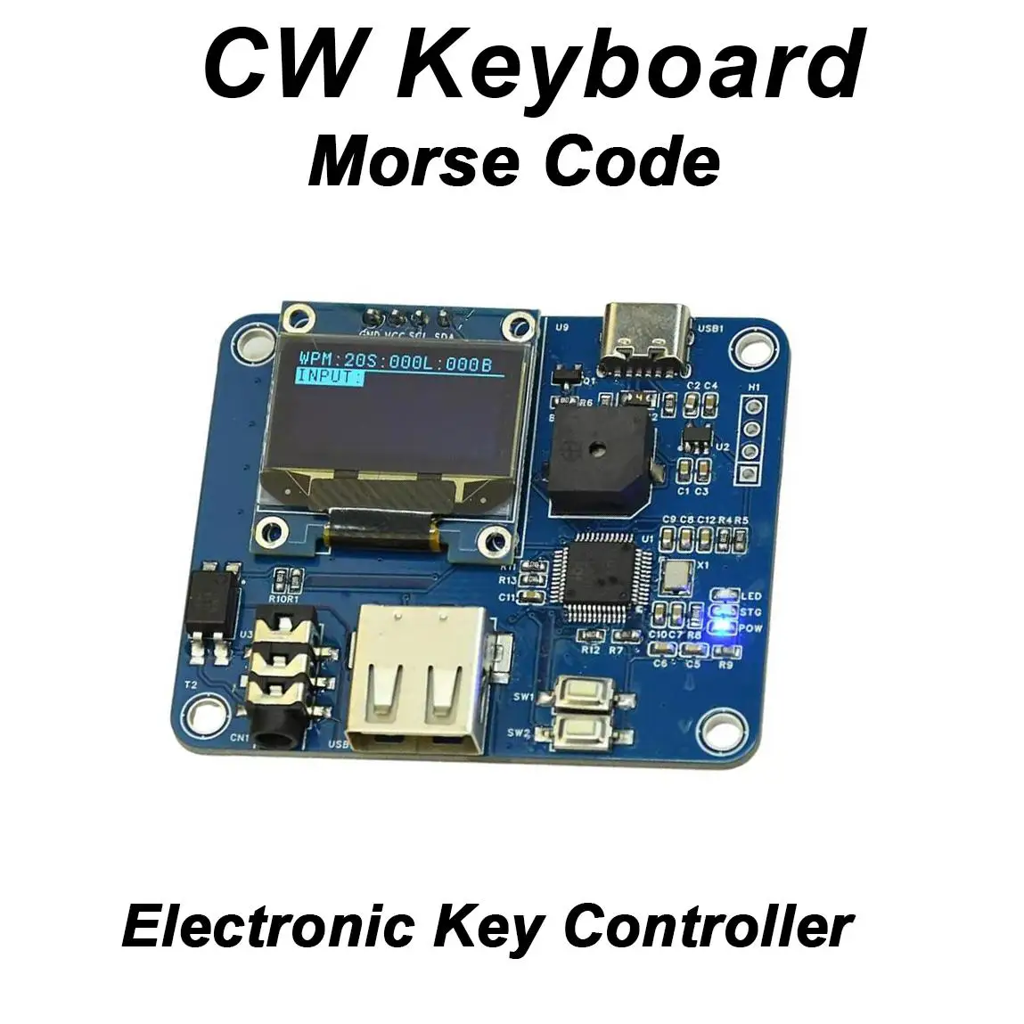 CW Tastatur Elektronischer Schlüssel Controller OLED Display Amateur Radio Signal CW Morse Code Elektronischer