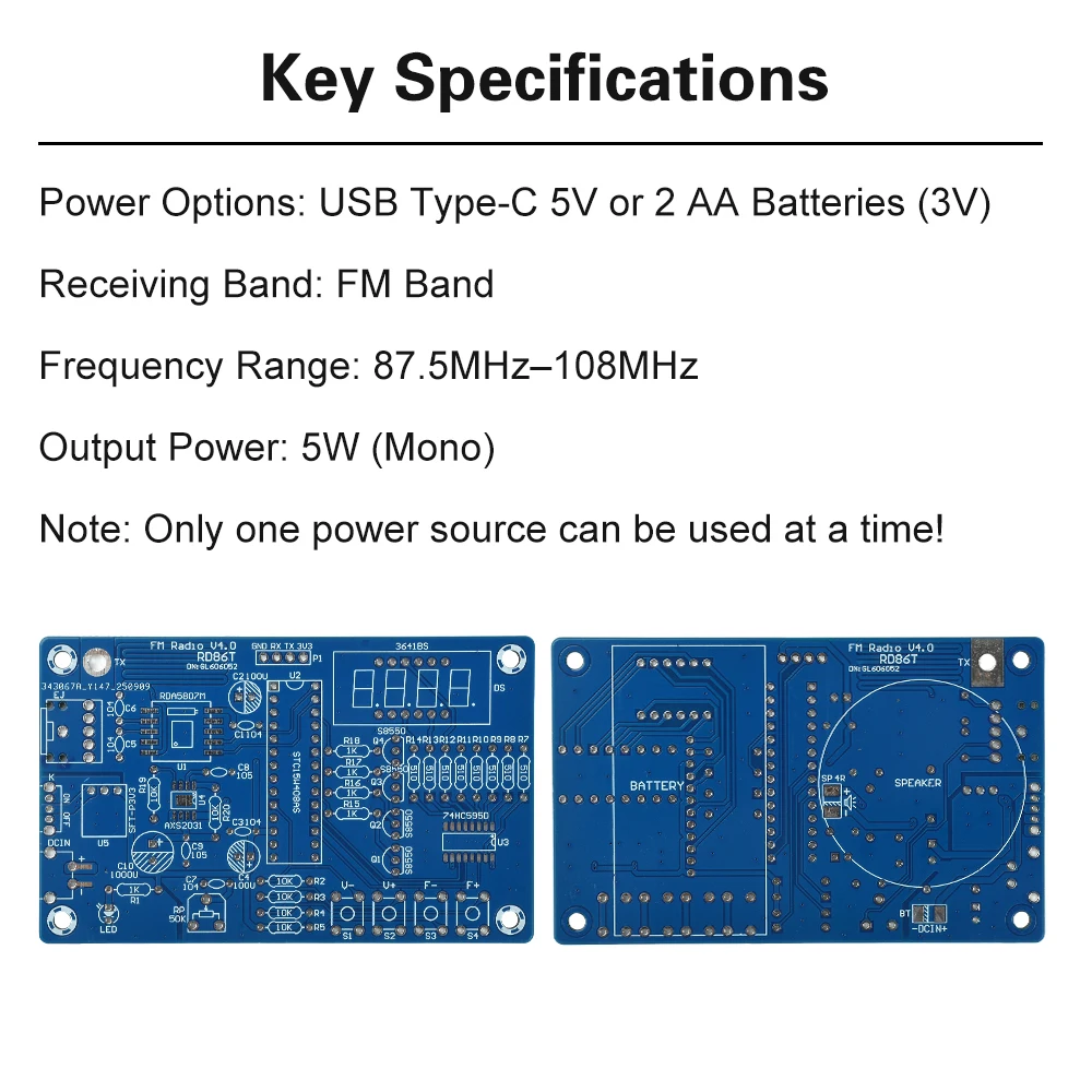 87,5-108 MHz FM Radio Kit Digitales elektronisches Empfängermodul – Bild 5