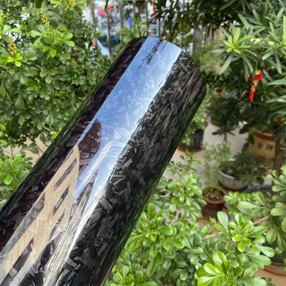 Glänzend schwarz geschmiedete Kohlefaser Vinyl Car Wrap Ghost Camo selbstklebende DIY Styling Innenaufkleber
