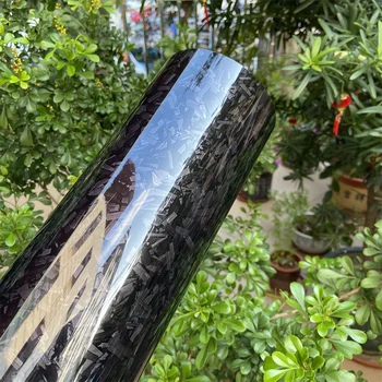 Glänzend schwarz geschmiedete Kohlefaser Vinyl Car Wrap Ghost Camo selbstklebende DIY Styling Innenaufkleber