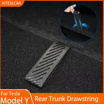 Tesla Modell Y Hinten Stamm Seil Kordelzug Öffnen Schwanz Box Abdeckung Griff Pull Strap Auto Organizer
