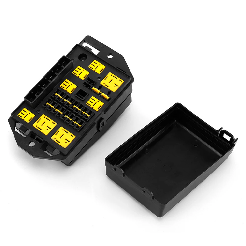 16-Wege-Auto-Sicherungskasten mit 12 V/24 V und 7 Relais-Schaltungsschutz, Kfz-Stromverteilerblock