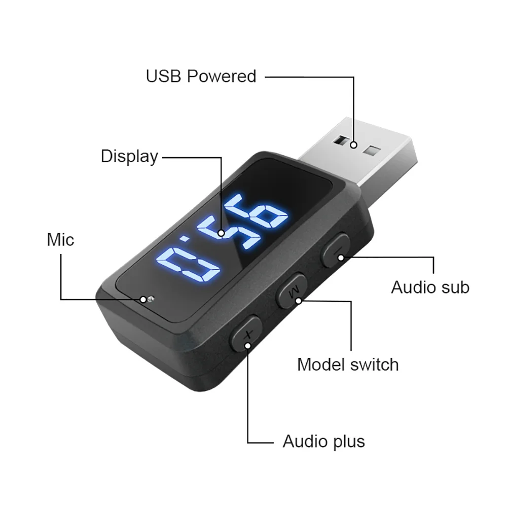 Auto-Bluetooth 6.0 Mini-USB-Sender-Empfänger mit LED-Anzeige – Bild 6