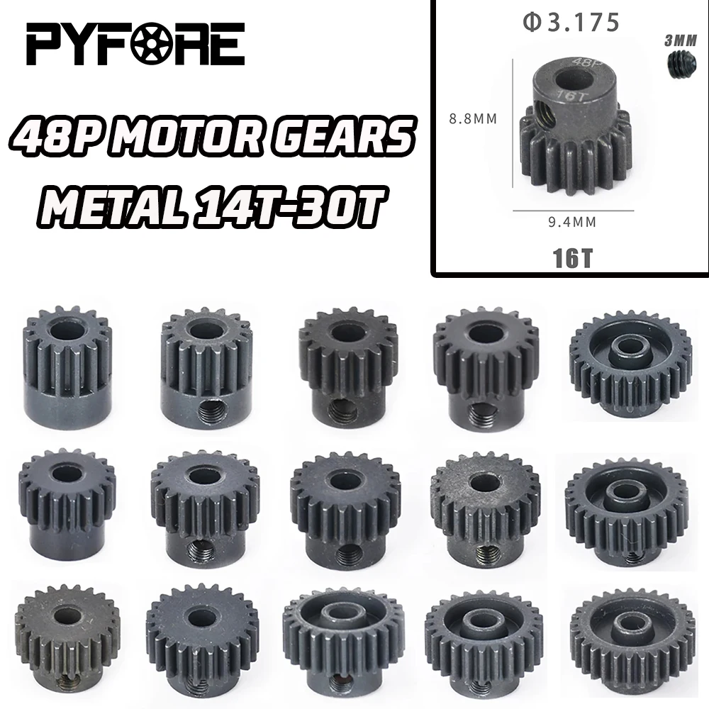 48P Harden Metall Motor Getriebe Ritzel 3,175mm 14T 15T 16T 17T 18T 19T 20T 21T 22T 23T 24T 25T 26T 27T 28T