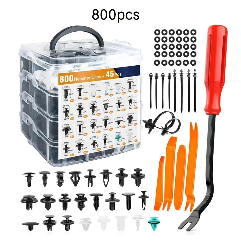 Auto Fastener Clip Kit Fender Niet Clips Auto Körper Push Retainer Pin Niet Stoßstange tür Trim (100 Stück)