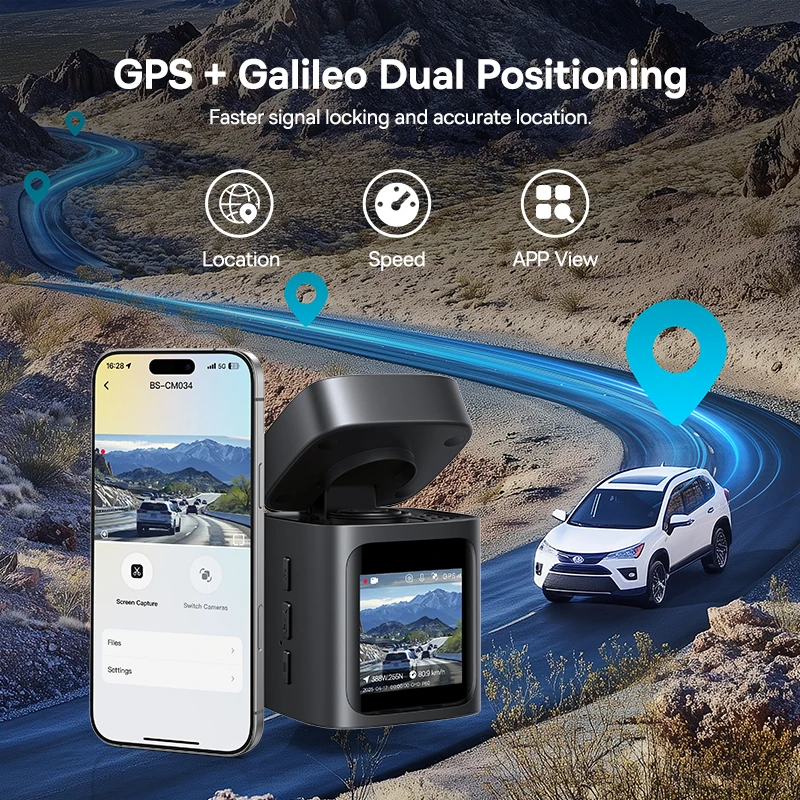 Baseus 3K Dash Cam VD1 Vorder- und Rückkamera HD Integriertes GPS – Bild 6