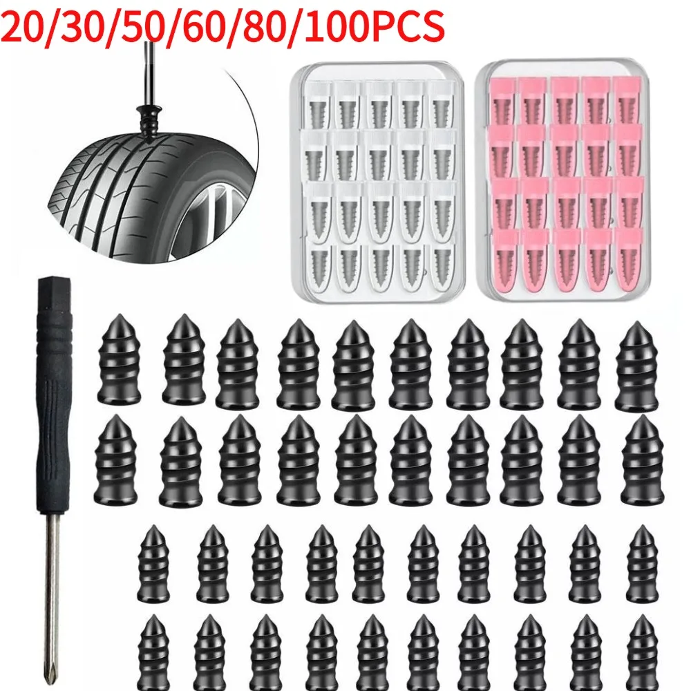 Reifenreparatur-Set mit Schraubendreher & Aufbewahrungsbox, Selbstbedienungs-Stecker & Patch für Auto-, LKW