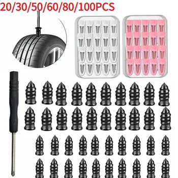 Reifenreparatur-Set mit Schraubendreher & Aufbewahrungsbox, Selbstbedienungs-Stecker & Patch für Auto-, LKW