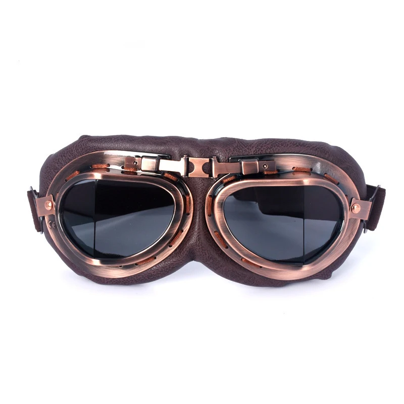 Vintage Leder Motorrad Dirt Bike Brille Pilot Motorrad Retro Jet Helm Brillen Brille Outdoor Sport Goggle