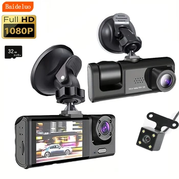 1080P Dual-Kamera-Dashcam für Autos, vorne und innen, Autokamera mit IR-Nachtsicht, Loop-Aufnahme