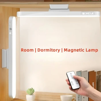 LED-Tischlampe, magnetisch, zum Aufhängen, über USB wiederaufladbar, Schreibtischlampe, 3-farbiges Leselicht