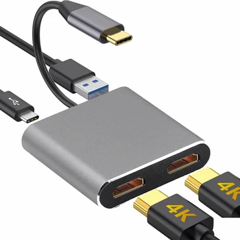 USB-C Dock für 2 Monitore mit HDMI 4K, USB 3.0 und PD für MacBook