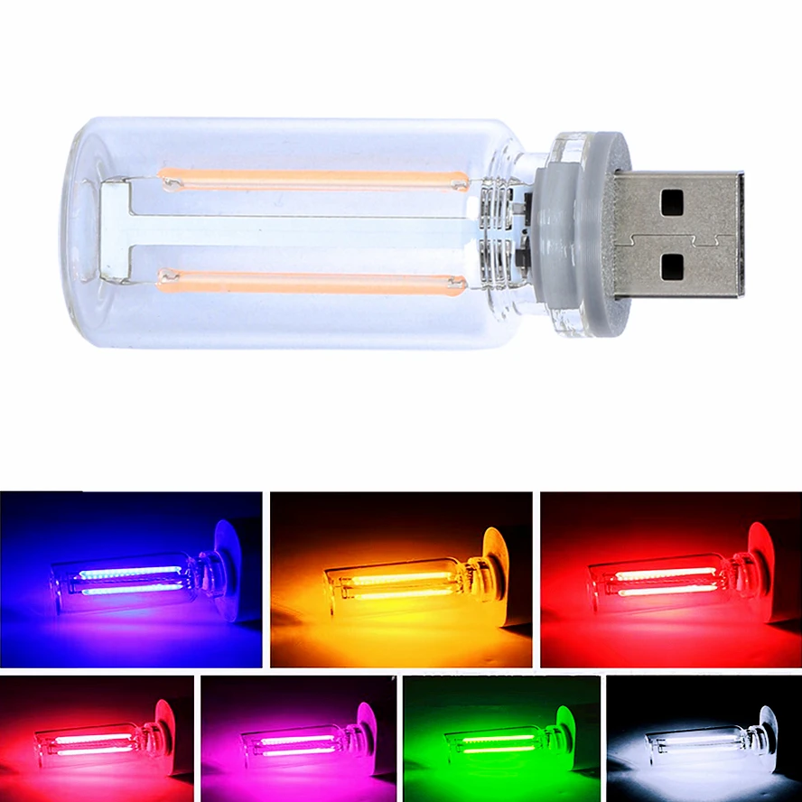 Touch Dimmen USB LED Filament Glas Glühbirne 5V Retro Edison Glühbirne Nachtlicht Auto Dekoration Glühlampe