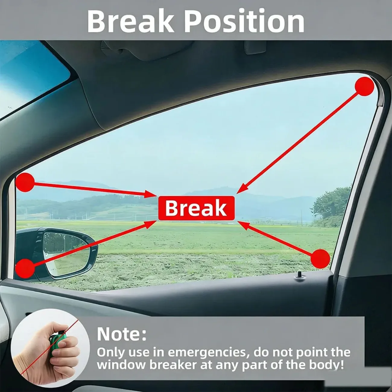 Kompakter 3-in-1 Sicherheitshammer Auto-Notfallwerkzeug – Bild 5