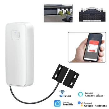 Tuya WIFI Smart Tür-Magnetdetektor APP Fernbedienung Haus-Diebstahlschutz Eisenrolltor Sensor Sicherheitsalarm