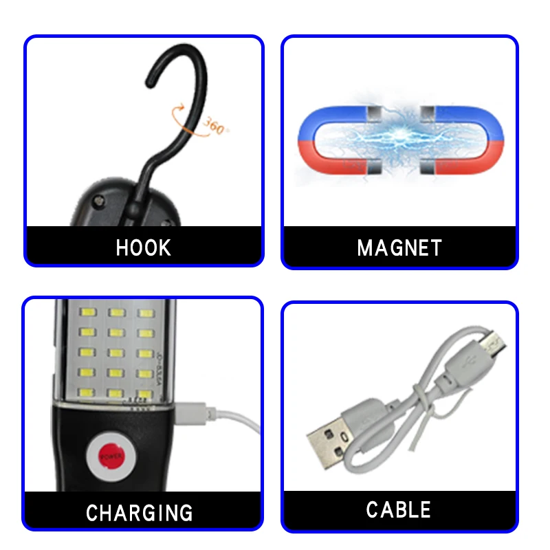Tragbare magnetische Auto-Reparatur-Arbeitsleuchte, USB – Bild 6