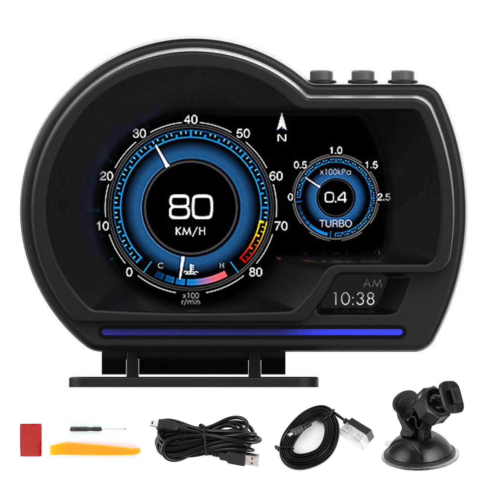 Digitaler Head-Up-Displayer, OBD2 + GPS, Geschwindigkeitswarnung – Bild 2