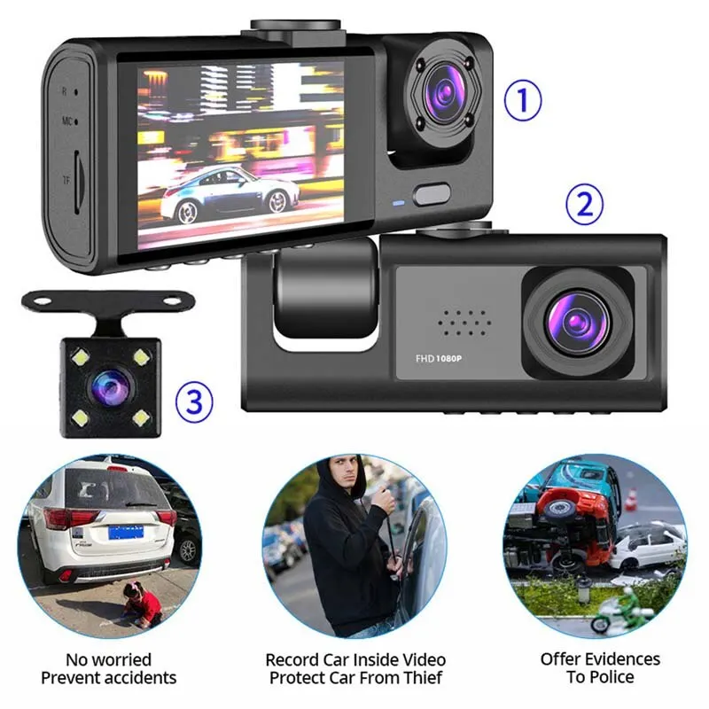 1080P Dual-Kamera-Dashcam für Autos, vorne und innen, Autokamera – Bild 3